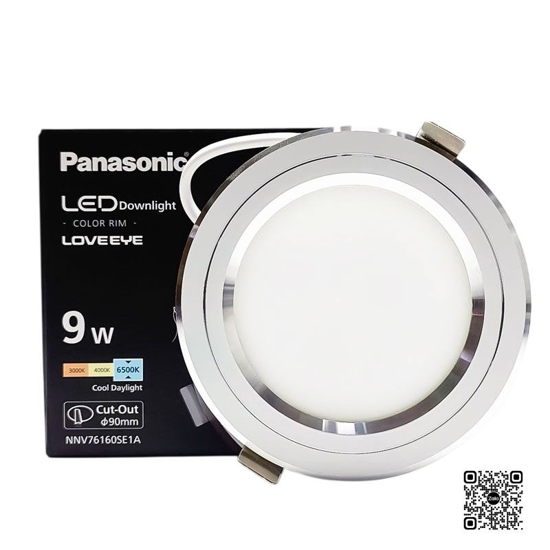 Đèn LED Âm Trần Panasonic Color Rim NNV76160SE1A Viền Bạc 9W | Đơn Sắc